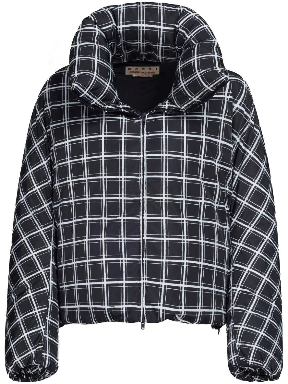 Embroidered men jackets with intricate floral designs for a unique aestheticCheck-Print Padded Jacket Embroidered men jackets with intricate floral designs for a unique aestheticCheck-Print Padded Jacket