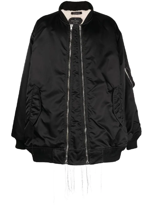 Fleece - lined men jackets for cold - weather commutingExposed-Seam Zip-Up Bomber Jacket Fleece - lined men jackets for cold - weather commutingExposed-Seam Zip-Up Bomber Jacket