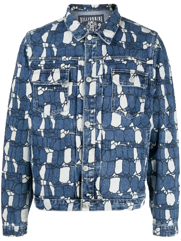 Checkered men jackets in a plaid pattern for a preppy appearanceGator Camo Denim Jacket Checkered men jackets in a plaid pattern for a preppy appearanceGator Camo Denim Jacket