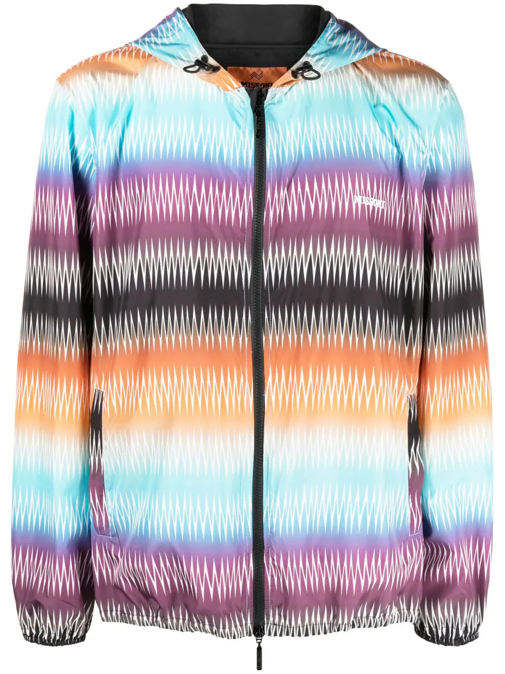 Windbreaker men jackets with UV protection for outdoor activitiesGradient Zigzag-Print Hooded Jacket Windbreaker men jackets with UV protection for outdoor activitiesGradient Zigzag-Print Hooded Jacket