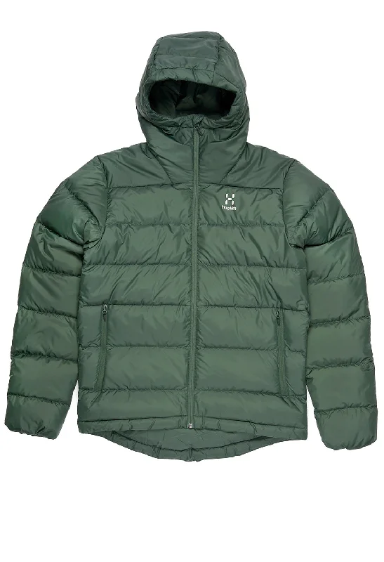 Plus - size men jackets with adjustable drawstrings for a comfortable fitHaglöfs Men's Bield Down Hooded Jacket - Fjell Green Plus - size men jackets with adjustable drawstrings for a comfortable fitHaglöfs Men's Bield Down Hooded Jacket - Fjell Green