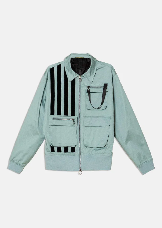 Stretch - fabric men jackets for unrestricted movement during workoutsKonus Men's Bellow Flap Pockets jacket in Teal Stretch - fabric men jackets for unrestricted movement during workoutsKonus Men's Bellow Flap Pockets jacket in Teal
