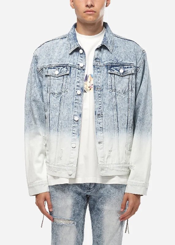 Tailored men jackets to pair with formal trousers for business meetingsKonus Men's Denim Trucker Jacket with Ombre Bleaching Tailored men jackets to pair with formal trousers for business meetingsKonus Men's Denim Trucker Jacket with Ombre Bleaching