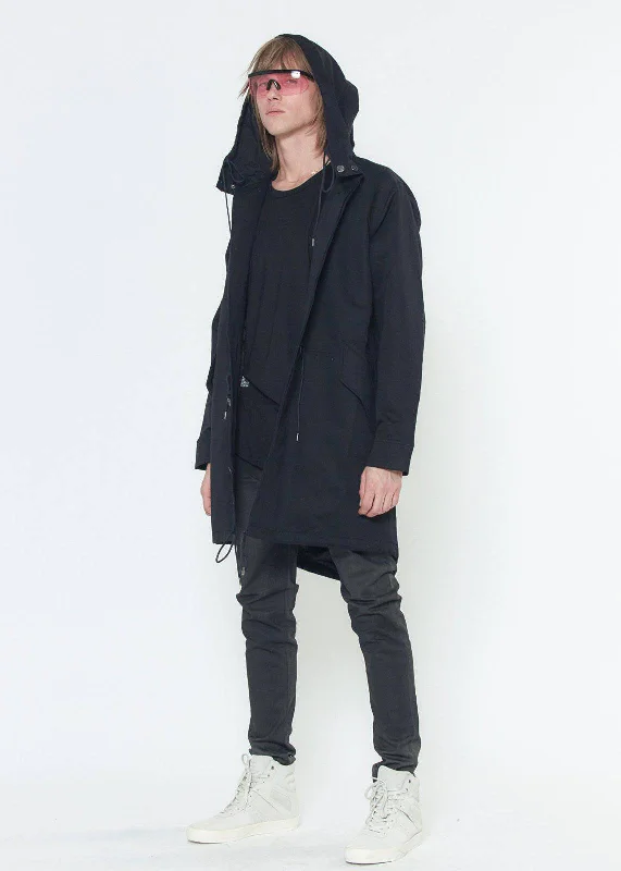 Lightweight men jackets made from recycled nylon for eco - friendly travelKonus Men's Poly Filled Hooded Twill Jacket in Black Lightweight men jackets made from recycled nylon for eco - friendly travelKonus Men's Poly Filled Hooded Twill Jacket in Black