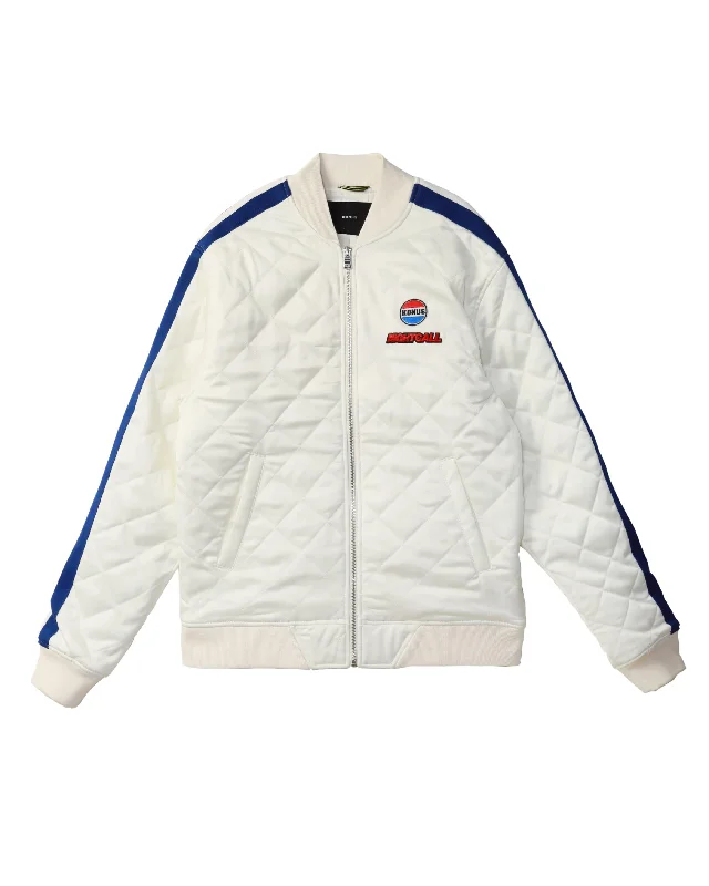 Lightweight men jackets made from recycled nylon for eco - friendly travelKonus Men's Quilted Satin Jacket in Off White Lightweight men jackets made from recycled nylon for eco - friendly travelKonus Men's Quilted Satin Jacket in Off White