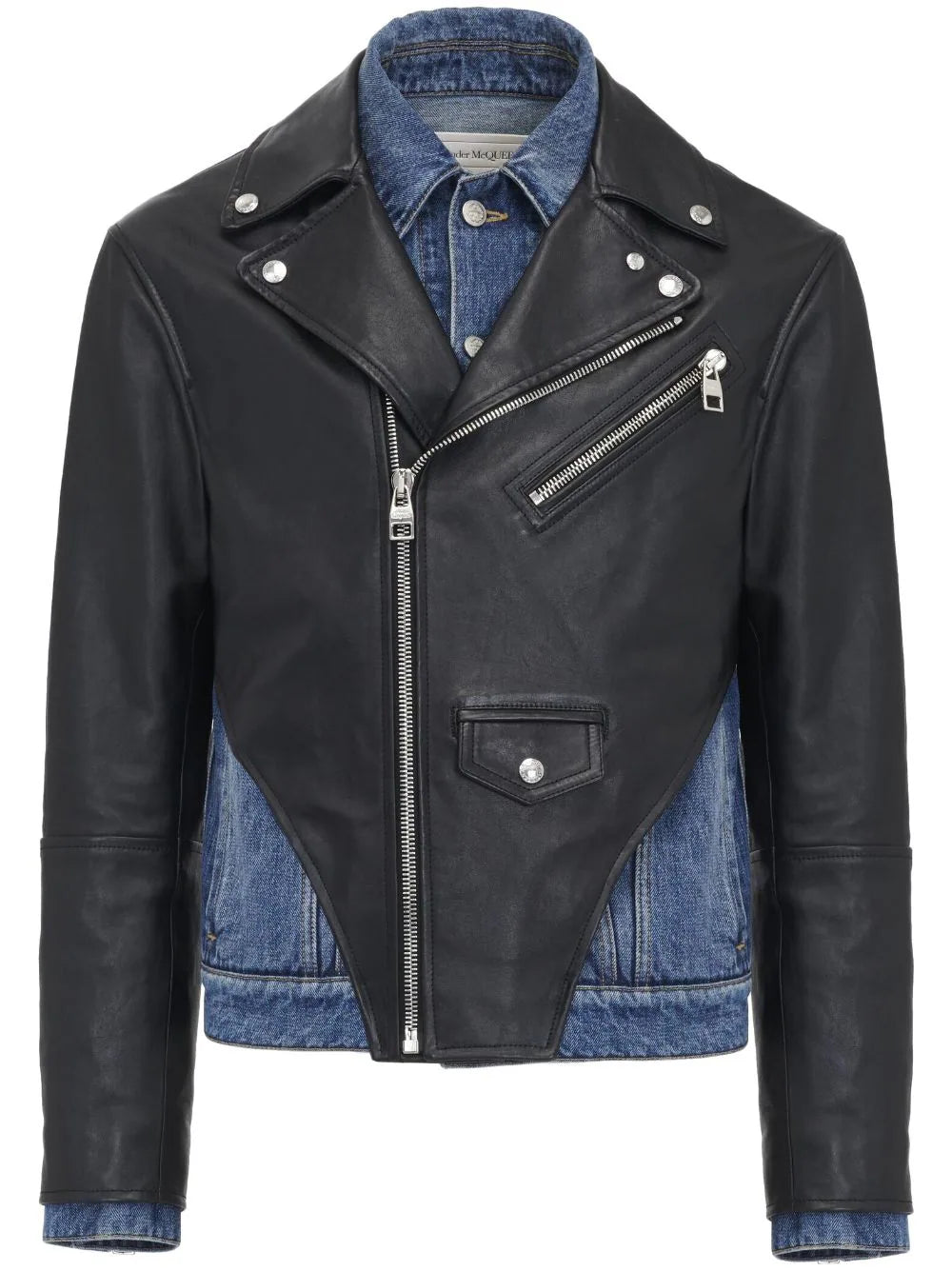 Performance - driven men jackets with breathable fabric for sportsLeather Panelled Denim Jacket Performance - driven men jackets with breathable fabric for sportsLeather Panelled Denim Jacket
