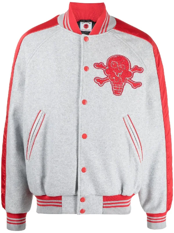 Hooded men jackets with a detachable faux - fur trim for added warmthLogo-Embroidered Bomber Jacket Hooded men jackets with a detachable faux - fur trim for added warmthLogo-Embroidered Bomber Jacket