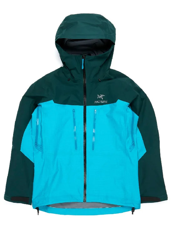 Hooded men jackets with a detachable faux - fur trim for added warmthArc'teryx Men's Alpha GORE-TEX Pro Jacket - Blue Tetra/Pytheas Hooded men jackets with a detachable faux - fur trim for added warmthArc'teryx Men's Alpha GORE-TEX Pro Jacket - Blue Tetra/Pytheas