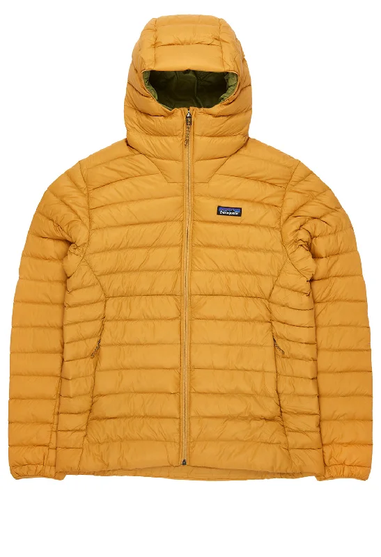 Lightweight men jackets made from recycled nylon for eco - friendly travelPatagonia Men's Down Sweater Hoody - Pufferfish Gold Lightweight men jackets made from recycled nylon for eco - friendly travelPatagonia Men's Down Sweater Hoody - Pufferfish Gold