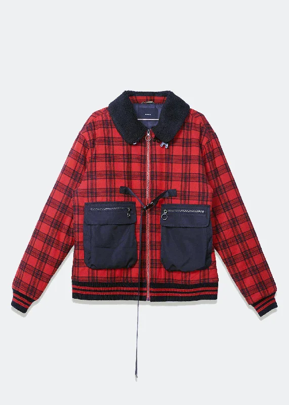 Performance - driven men jackets with breathable fabric for sportsKonus Men's Sherpa Collar MA2 Jacket in Red Performance - driven men jackets with breathable fabric for sportsKonus Men's Sherpa Collar MA2 Jacket in Red