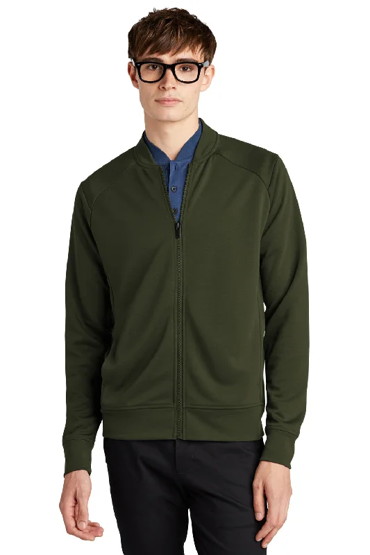 Bomber men jackets with ribbed cuffs for a classic 80s styleMercer+Mettle Mens Double Knit Full Zip Bomber Jacket - Townsend Green
