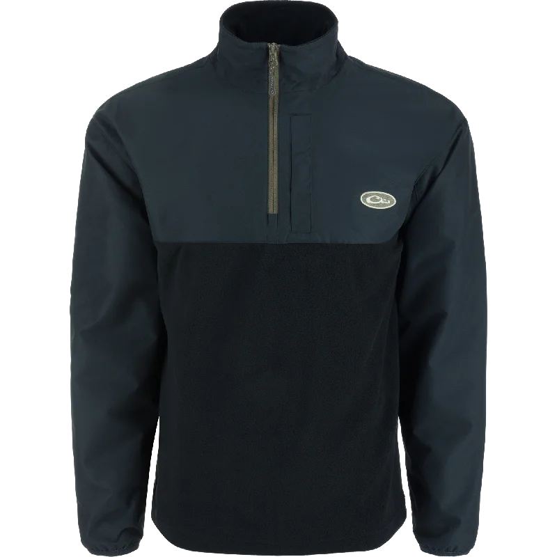 Men jackets with a built - in hood that can be stowed away when not in useMST Quarter Zip Refuge Eqwader Jacket Men jackets with a built - in hood that can be stowed away when not in useMST Quarter Zip Refuge Eqwader Jacket