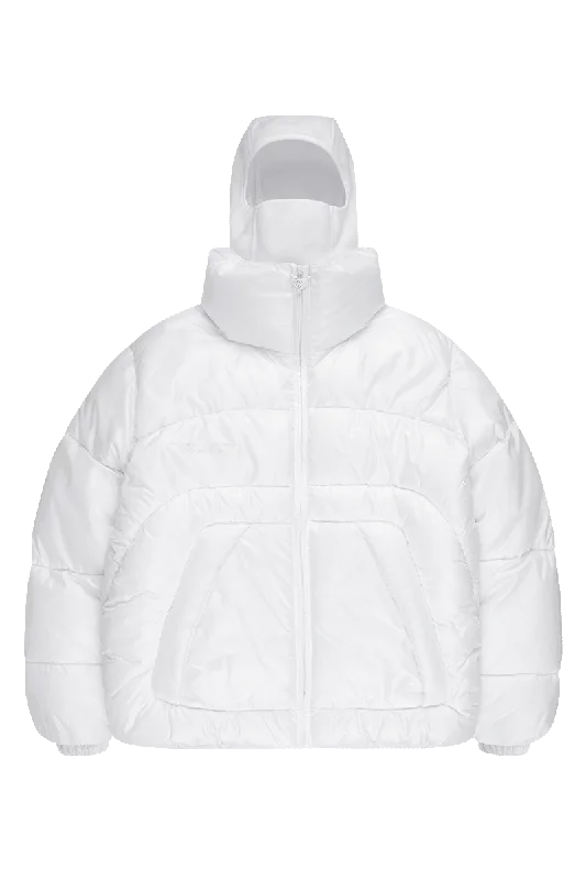 Bomber men jackets with ribbed cuffs for a classic 80s styleLIGHT NINJA PUFFER JACKET WHITE Bomber men jackets with ribbed cuffs for a classic 80s styleLIGHT NINJA PUFFER JACKET WHITE