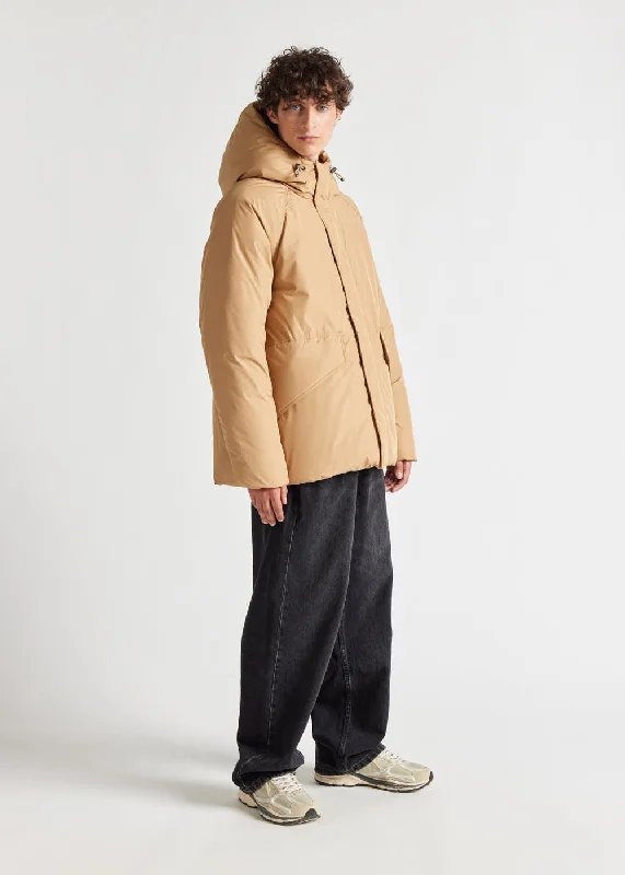 Slim - fit leather men jackets with a distressed finish for a rugged lookParka courte homme Pyrenex Covert en duvet naturel Iced coffee Slim - fit leather men jackets with a distressed finish for a rugged lookParka courte homme Pyrenex Covert en duvet naturel Iced coffee