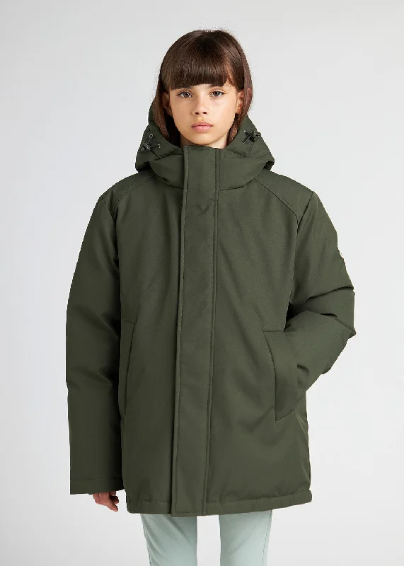 Bomber men jackets with ribbed cuffs for a classic 80s styleParka pour enfants Pyrenex Mika deep khaki