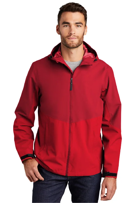 Embroidered men jackets with intricate floral designs for a unique aestheticPort Authority Mens Tech Wind & Water Resistant Full Zip Hooded Rain Jacket - Sangria Red/True Red Embroidered men jackets with intricate floral designs for a unique aestheticPort Authority Mens Tech Wind & Water Resistant Full Zip Hooded Rain Jacket - Sangria Red/True Red