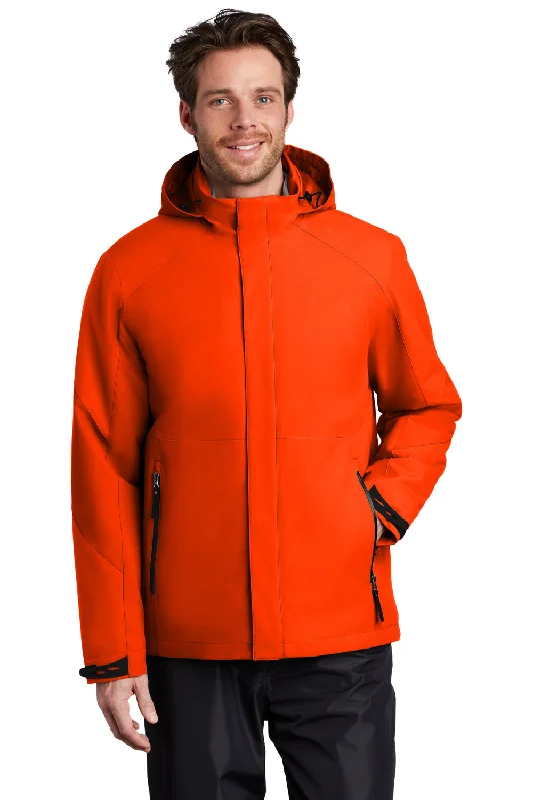Slim - fit leather men jackets with a distressed finish for a rugged lookPort Authority Mens Tech Windproof & Waterproof Full Zip Hooded Jacket - Fire Orange Slim - fit leather men jackets with a distressed finish for a rugged lookPort Authority Mens Tech Windproof & Waterproof Full Zip Hooded Jacket - Fire Orange