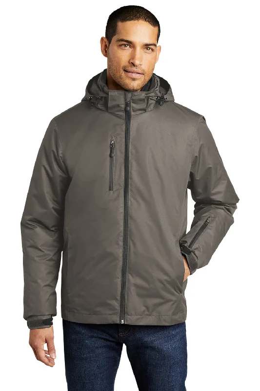 Stretch - fabric men jackets for unrestricted movement during workoutsPort Authority Mens Vortex 3-in-1 Waterproof Full Zip Hooded Jacket - Deep Smoke Grey/Charcoal Grey Stretch - fabric men jackets for unrestricted movement during workoutsPort Authority Mens Vortex 3-in-1 Waterproof Full Zip Hooded Jacket - Deep Smoke Grey/Charcoal Grey