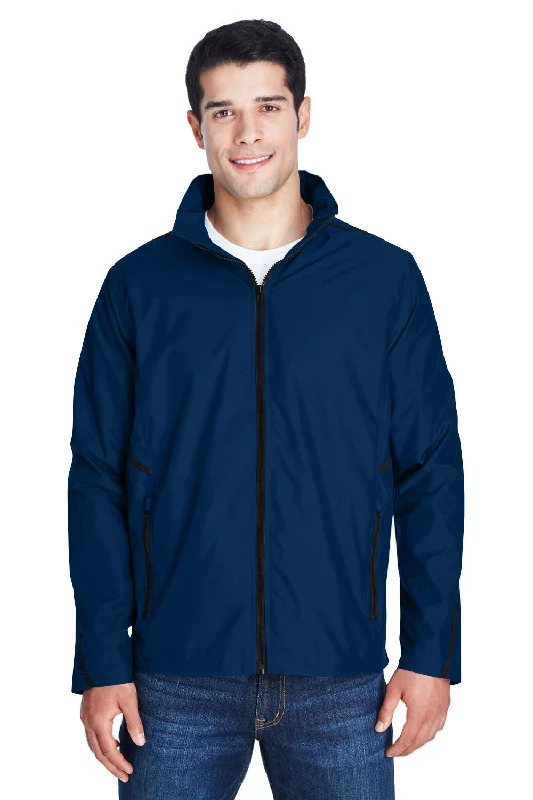 Stretch - fabric men jackets for unrestricted movement during workoutsTeam 365 Mens Conquest Wind & Water Resistant Full Zip Hooded Jacket - Dark Navy Blue Stretch - fabric men jackets for unrestricted movement during workoutsTeam 365 Mens Conquest Wind & Water Resistant Full Zip Hooded Jacket - Dark Navy Blue