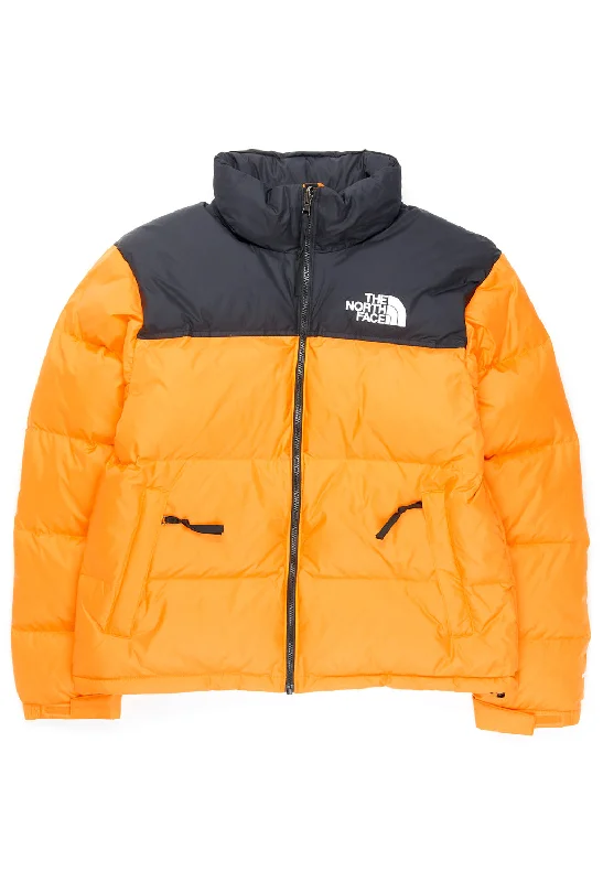 Bomber men jackets with ribbed cuffs for a classic 80s styleThe North Face 1996 Retro Nuptse Men's Jacket - Cone Orange Bomber men jackets with ribbed cuffs for a classic 80s styleThe North Face 1996 Retro Nuptse Men's Jacket - Cone Orange