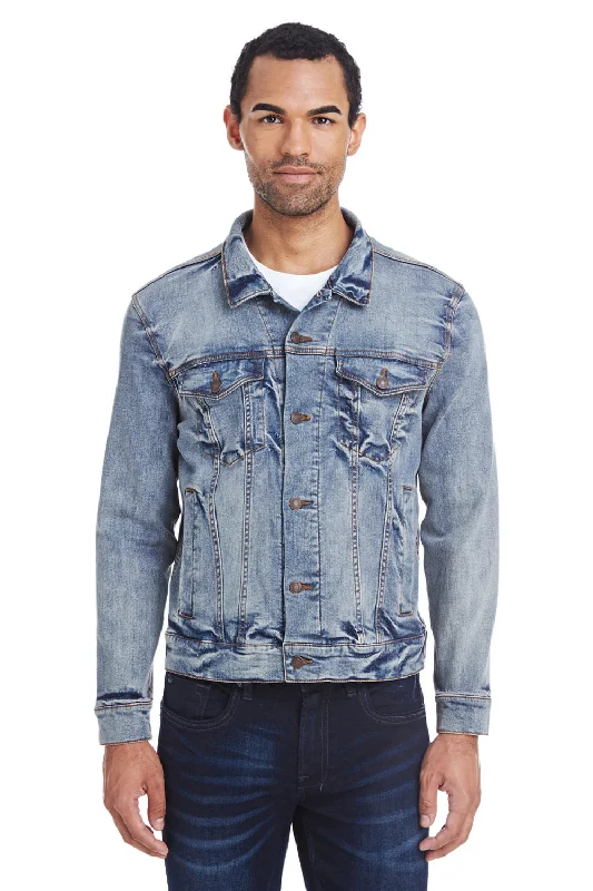 Embroidered men jackets with intricate floral designs for a unique aestheticThreadfast Apparel Mens Button Down Denim Jacket - Light Blue Embroidered men jackets with intricate floral designs for a unique aestheticThreadfast Apparel Mens Button Down Denim Jacket - Light Blue