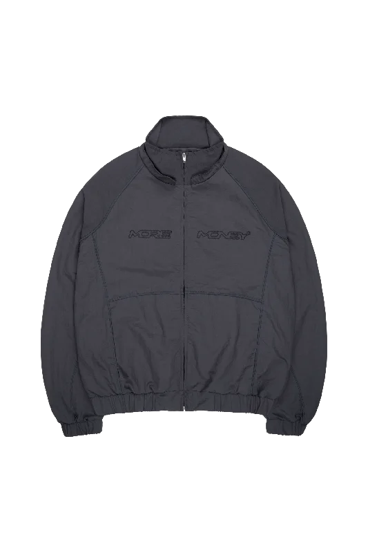 Men jackets with a zip - off sleeves to convert to a vestTRACK JACKET BLACK