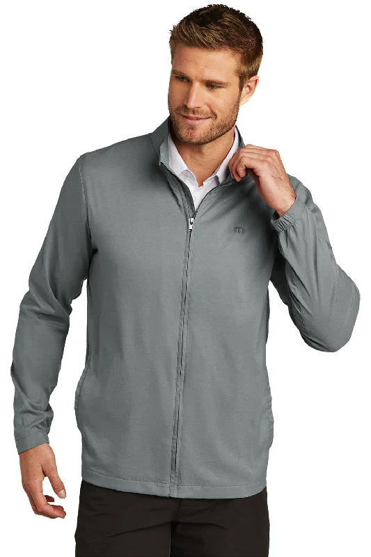 Men jackets with a built - in hood that can be stowed away when not in useTravisMathew Mens Surfside Full Zip Jacket - Heather Quiet Shade Grey Men jackets with a built - in hood that can be stowed away when not in useTravisMathew Mens Surfside Full Zip Jacket - Heather Quiet Shade Grey
