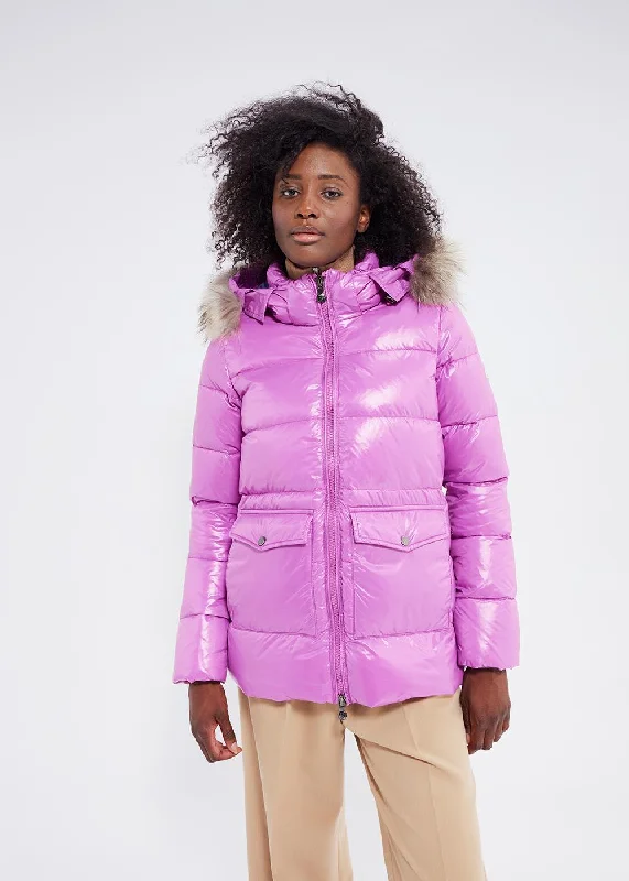 Fleece - lined men jackets for cold - weather commutingParka en duvet Authentic Shiny Fuchsia Fleece - lined men jackets for cold - weather commutingParka en duvet Authentic Shiny Fuchsia