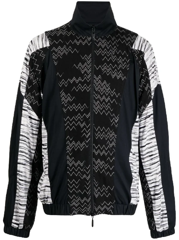 Hooded men jackets with a detachable faux - fur trim for added warmthZig Zag Zip-Up Jacket Hooded men jackets with a detachable faux - fur trim for added warmthZig Zag Zip-Up Jacket