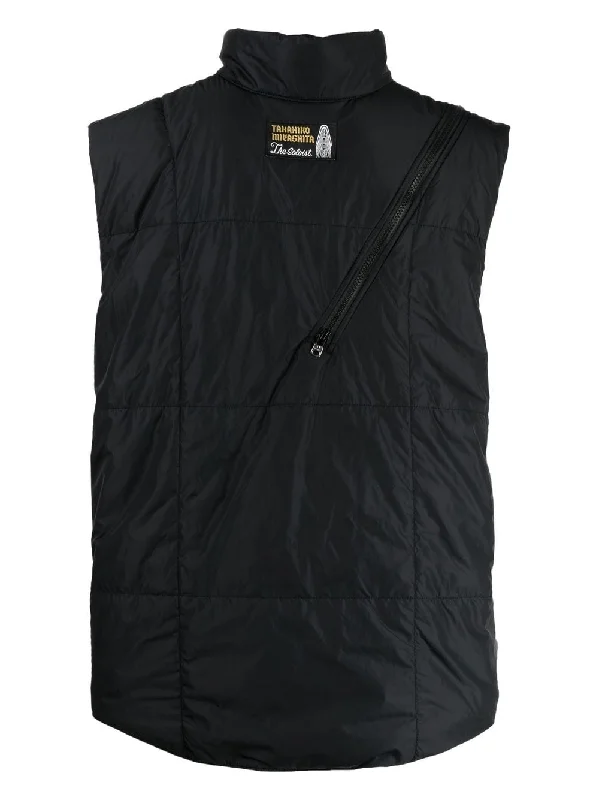 Slim - fit leather men jackets with a distressed finish for a rugged lookZip-Detail Padded Gilet Jacket Slim - fit leather men jackets with a distressed finish for a rugged lookZip-Detail Padded Gilet Jacket