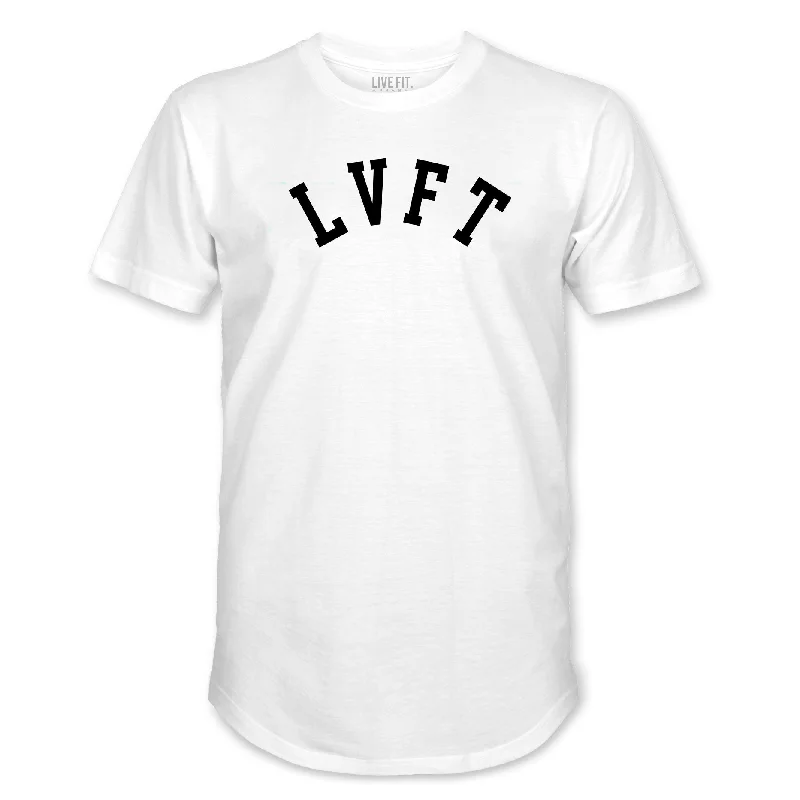 Men's eco - friendly recycled t - shirts for sustainable fashion choicesAcademy Scallop Tee - White Men's eco - friendly recycled t - shirts for sustainable fashion choicesAcademy Scallop Tee - White