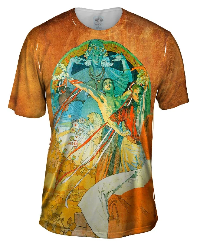 Men's thermal t - shirts with a high - neck design for cold weatherAlphonse Mucha-8th Sokol Festival-1912