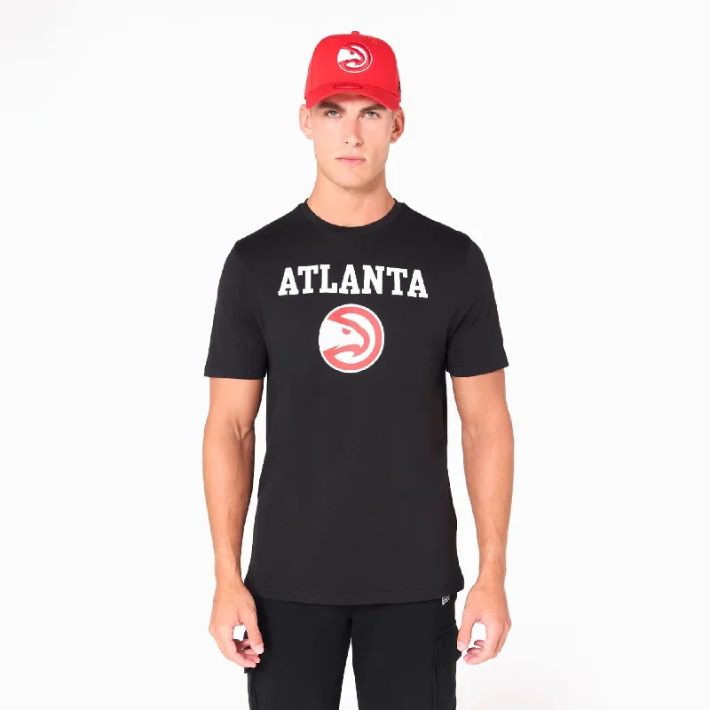 Men's long - sleeve henley t - shirts with button - down placketsAtlanta Hawks NBA Black T-Shirt Men's long - sleeve henley t - shirts with button - down placketsAtlanta Hawks NBA Black T-Shirt