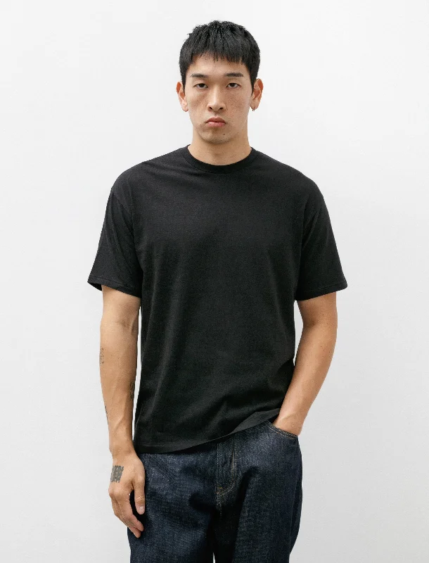 Men's button - front t - shirts with a unique artistic printSeamless Crewneck Tee Top Black Men's button - front t - shirts with a unique artistic printSeamless Crewneck Tee Top Black
