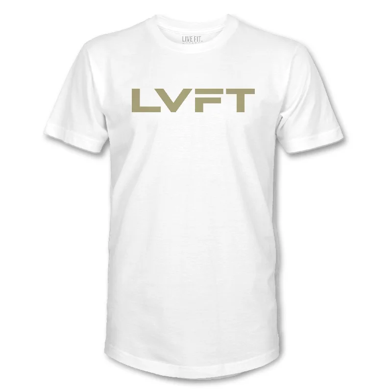 Men's moisture - wicking athletic t - shirts for intense workoutsBold Slate Scallop Tee - White / Khaki Men's moisture - wicking athletic t - shirts for intense workoutsBold Slate Scallop Tee - White / Khaki