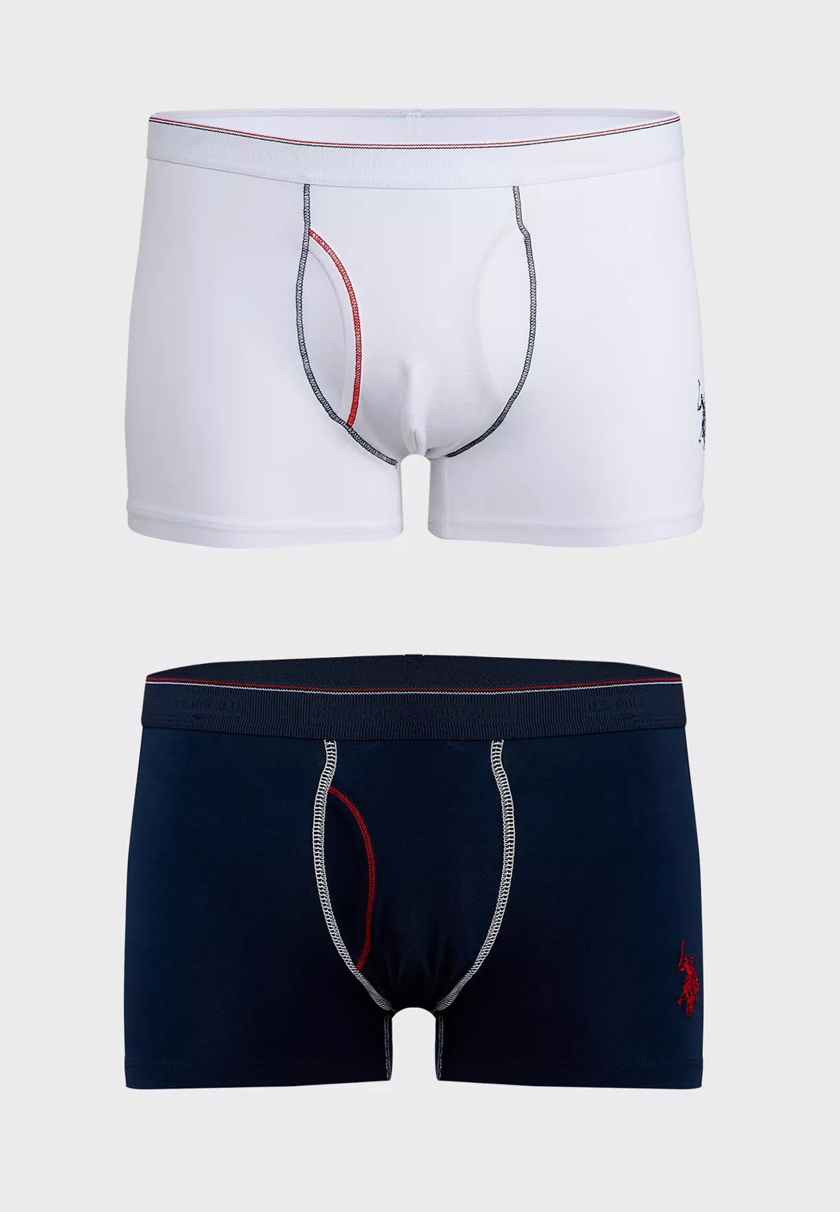 Men's long sleeve classic fit polo shirts with embroidered logosLOT DE 02 BOXERS HOMME STRETCH BRIEF - 80093-BLANC-BLEU Men's long sleeve classic fit polo shirts with embroidered logosLOT DE 02 BOXERS HOMME STRETCH BRIEF - 80093-BLANC-BLEU