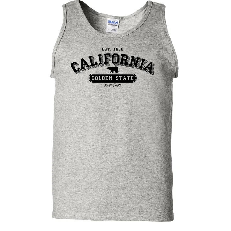Men's polo t - shirts with a contrast collar for a preppy lookCalifornia Golden State 1850 Asst Colors Tank Top Men's polo t - shirts with a contrast collar for a preppy lookCalifornia Golden State 1850 Asst Colors Tank Top