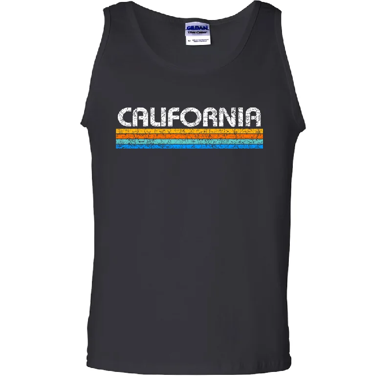 Men's moisture - wicking athletic t - shirts for intense workoutsCalifornia Vintage Stripe Asst Colors Tank Top