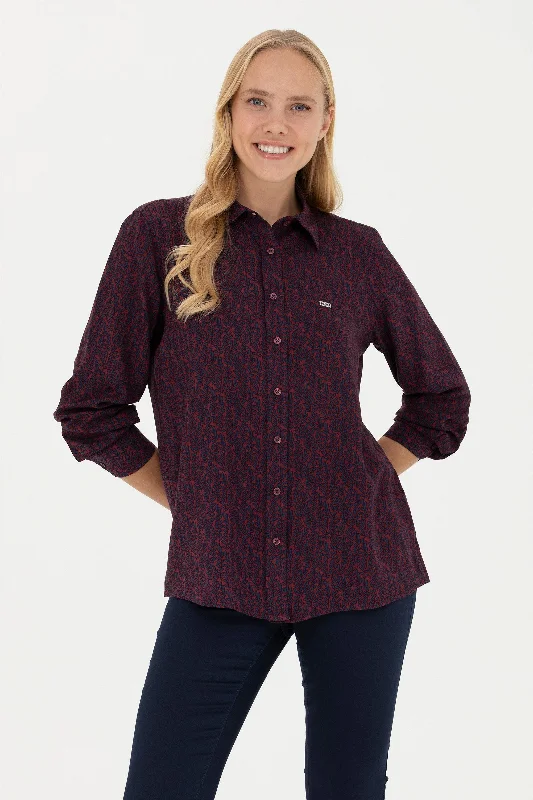 Men's button - down spread collar polo shirts for business casualCHEMISE ASIL BORDEAUX-1678463VR014 Men's button - down spread collar polo shirts for business casualCHEMISE ASIL BORDEAUX-1678463VR014