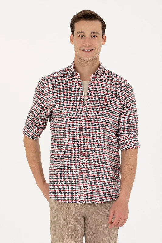 Men's high - collar polo shirts with a modern twistCHEMISE MACAYO ROUGE - 1687155VR030 Men's high - collar polo shirts with a modern twistCHEMISE MACAYO ROUGE - 1687155VR030