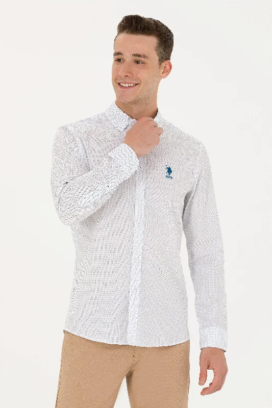 Men's two - tone stripe polo shirts with a preppy styleCHEMISE SELVO BLANC - 1687227VR045 Men's two - tone stripe polo shirts with a preppy styleCHEMISE SELVO BLANC - 1687227VR045