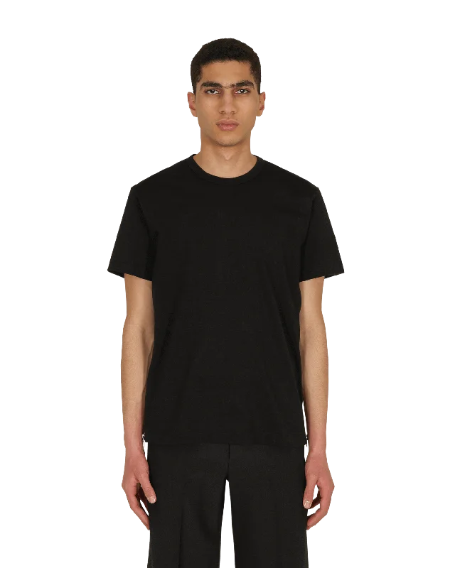 Men's lightweight performance t - shirts for running marathonsZip T-Shirt Black