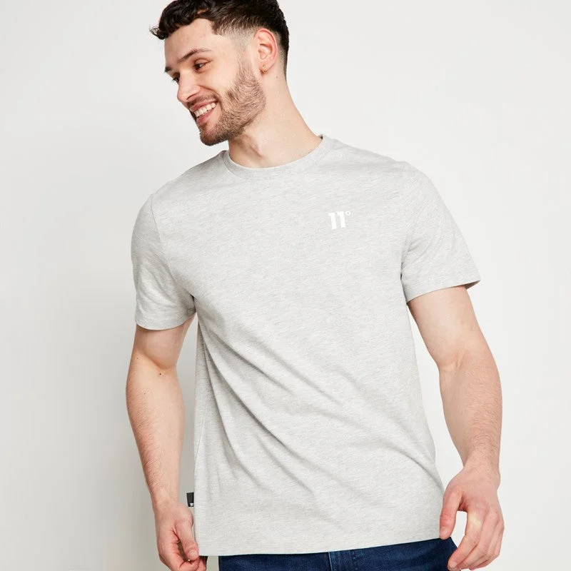Men's button - front t - shirts with a unique artistic printCore T-Shirt - Grey Marl Men's button - front t - shirts with a unique artistic printCore T-Shirt - Grey Marl