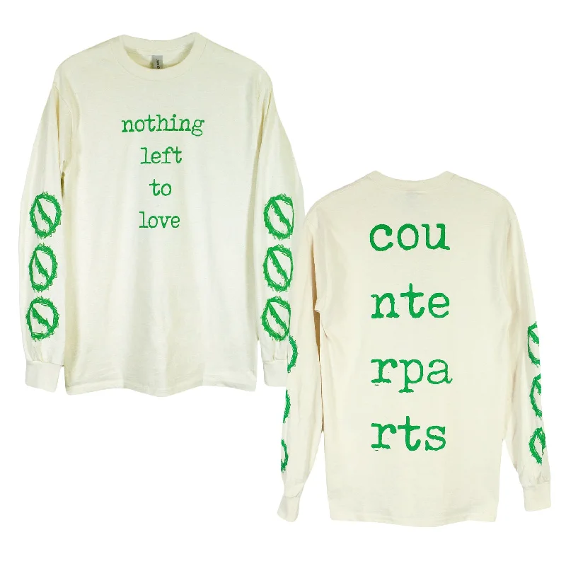 Men's button - front t - shirts with a unique artistic printNothing Left To Love Natural - Long Sleeve Men's button - front t - shirts with a unique artistic printNothing Left To Love Natural - Long Sleeve