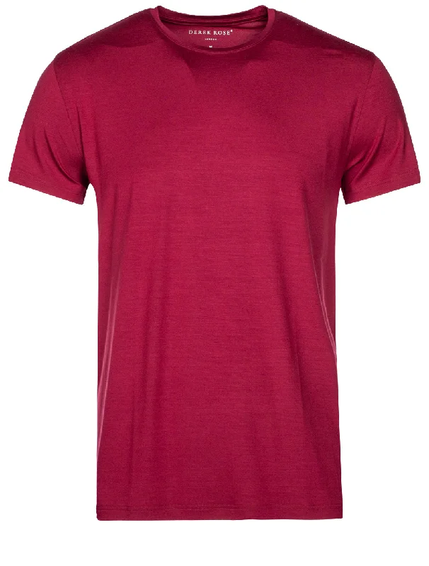 Men's ribbed t - shirts with a textured finish for added styleBasel Roundneck T-shirt Burgundy Men's ribbed t - shirts with a textured finish for added styleBasel Roundneck T-shirt Burgundy