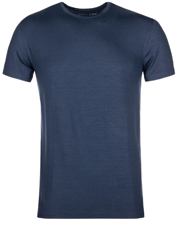 Men's thermal t - shirts with a high - neck design for cold weatherBasel Roundneck T-shirt Navy Men's thermal t - shirts with a high - neck design for cold weatherBasel Roundneck T-shirt Navy