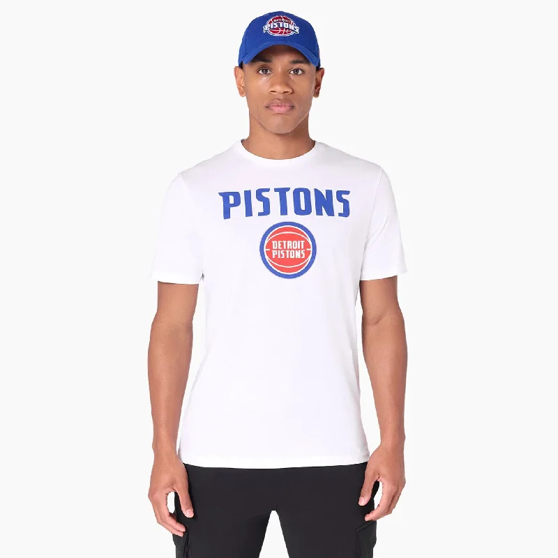 Men's distressed denim - look t - shirts with a rugged appealDetroit Pistons NBA White T-Shirt Men's distressed denim - look t - shirts with a rugged appealDetroit Pistons NBA White T-Shirt