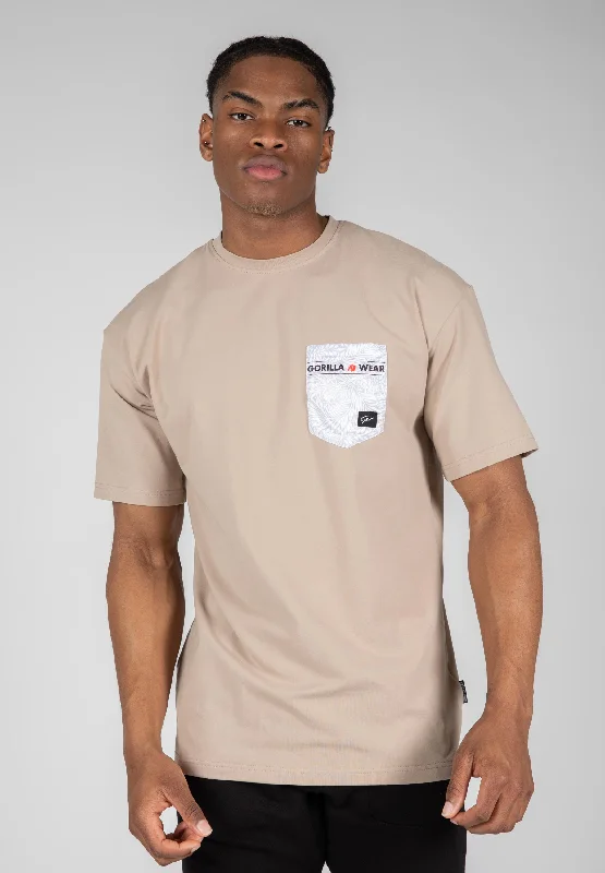 Men's short - sleeve linen t - shirts for summer beach outingsDover Oversized T-Shirt - Beige Men's short - sleeve linen t - shirts for summer beach outingsDover Oversized T-Shirt - Beige