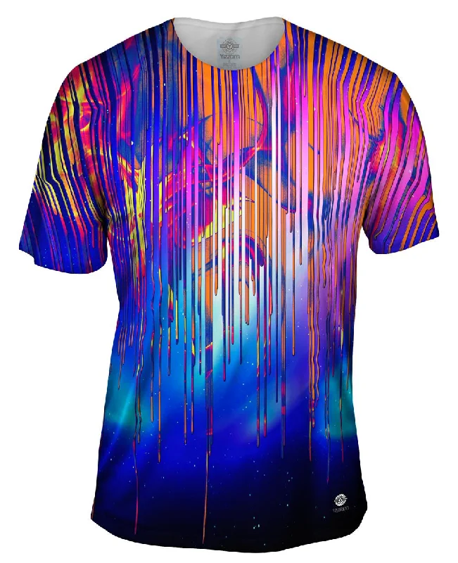 Men's ribbed t - shirts with a textured finish for added styleDripping Galaxy