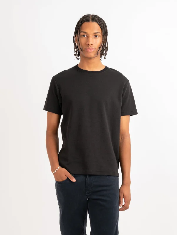 Men's smart - casual checkered t - shirts for semi - formal occasionsDuo Fold Short Sleeve Tee - Noir Men's smart - casual checkered t - shirts for semi - formal occasionsDuo Fold Short Sleeve Tee - Noir